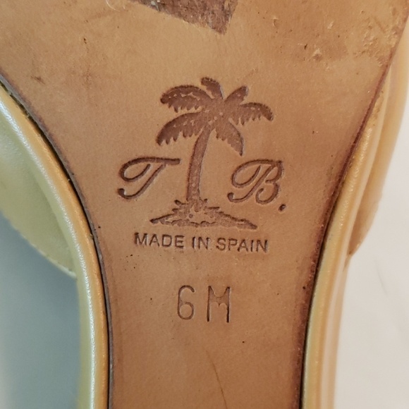 Tommy Bahama Mules All Leather Made in Spain 6M EUC Nude Natural Tan - Picture 4 of 10